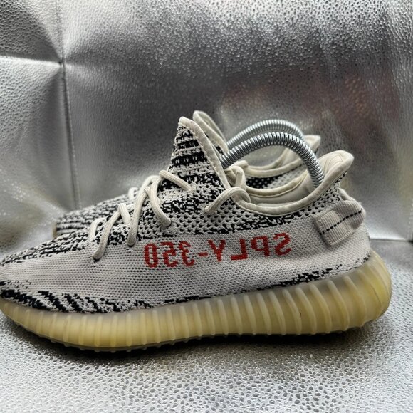 Size 7 Adidas Yeezy Boost 350 V2 Zebra White Black Mens Running Shoes CP9654 - Picture 7 of 11